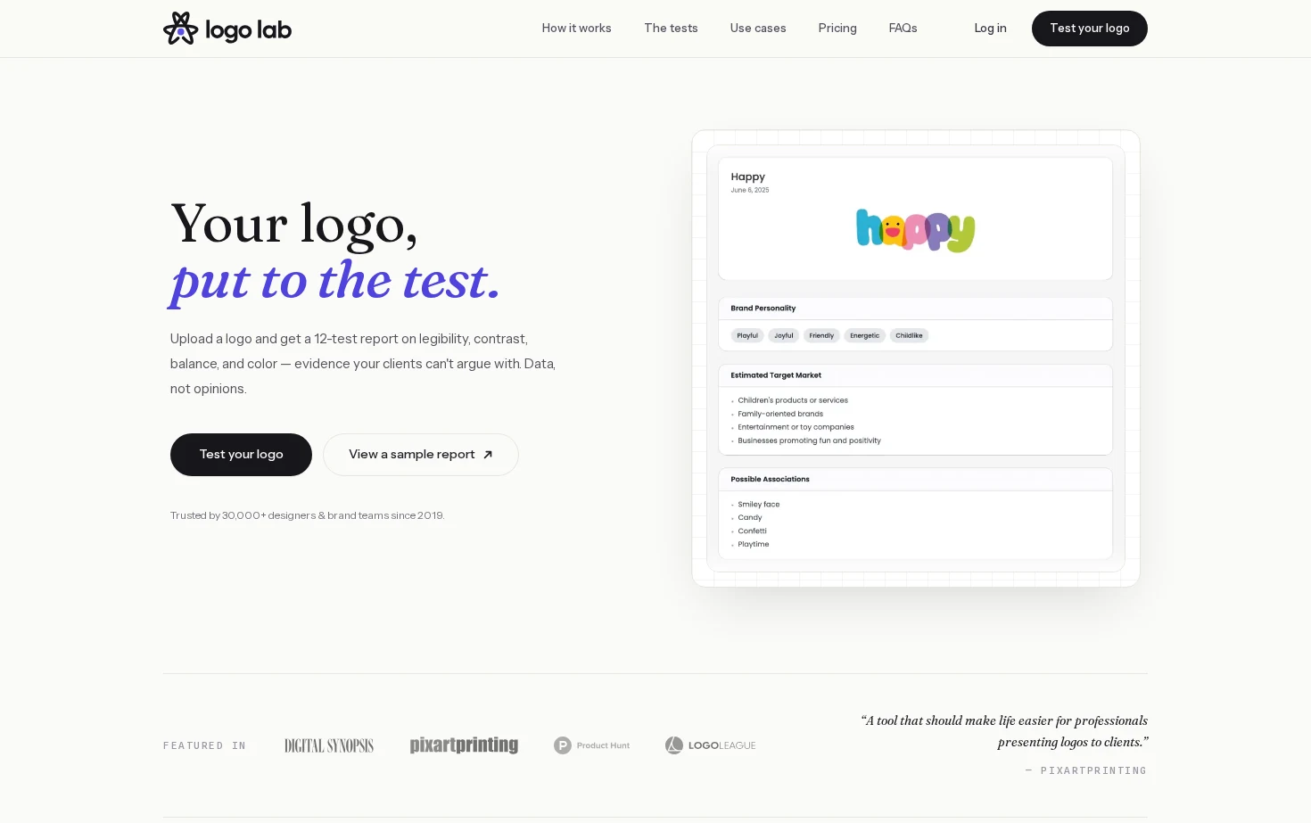Logo Lab 页面快照